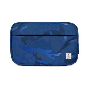 Wiwu Camou Travel Pouch With Cable Go Through Slot - Blue - Tashqila