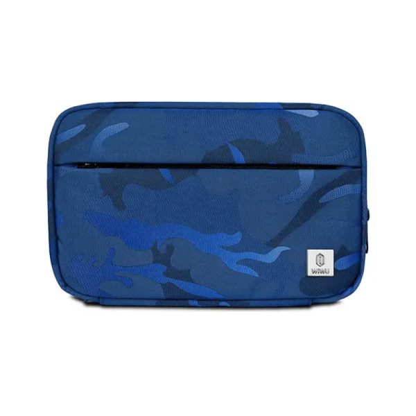 Wiwu Camou Travel Pouch With Cable Go Through Slot - Blue - Tashqila