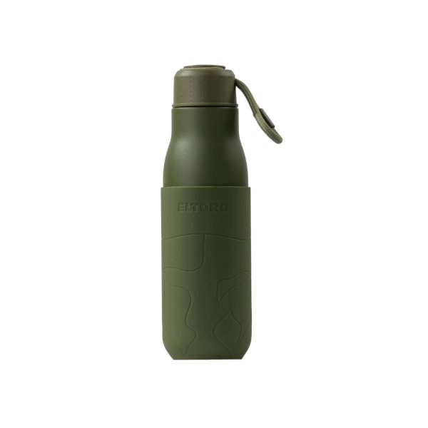 Eltoro Stainless Steel Bottle 500ml Olive With Olive Sleeve - Tashqila