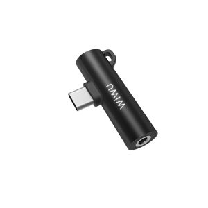 Wiwu St05 Type-C To 3.5 Audio Jack & Type-C Converter (Charging + Music) - Black (12 Month Warranty) - Tashqila