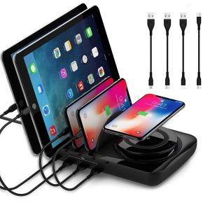 Soopii Wiv6 - 5In1 - 4 Ports Usb and Wireless Charging Station - Black - Tashqila