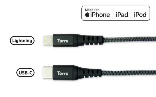 Torrii Kevable Type-C To Mfi Lightning Cable - Black - Tashqila