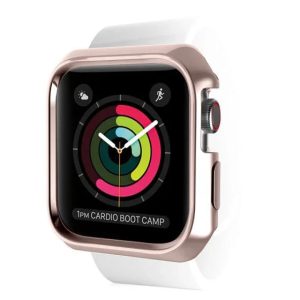 Itskins Spectrum Metal Cover For Apple Watch 44/45mm- Rose Gold + Clear 2 Pcs - Tashqila