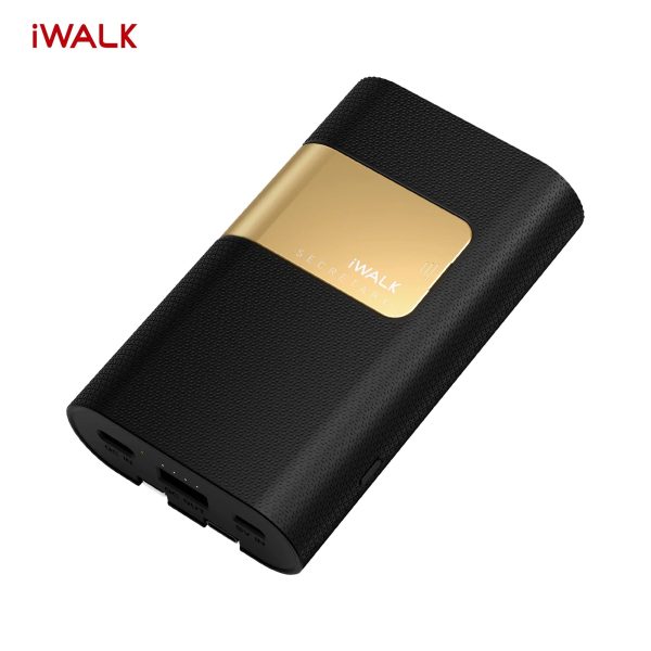 iWalk Secretary+ 10000 Mah With In-Built Cables - Black - Tashqila