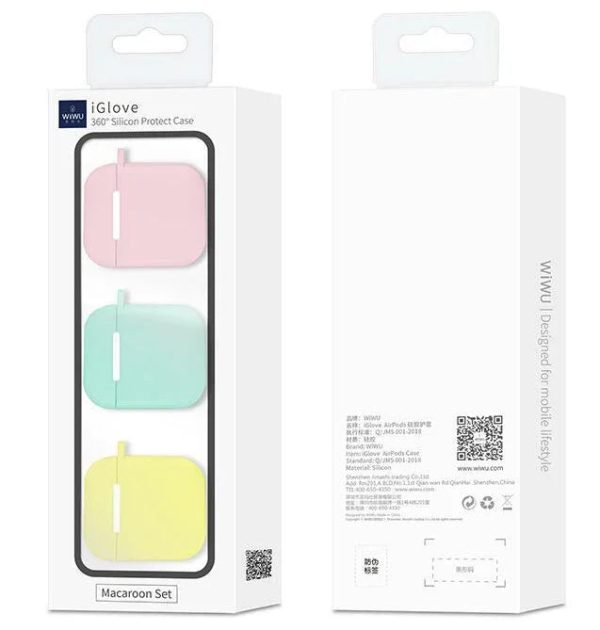 Wiwu Iglove Soft Silicone Cases For Apple Airpod - Macaroon Set 3 Pcs Pack - Tashqila