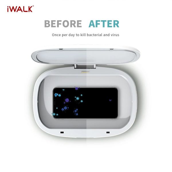 iWalk Capsule Multi-Function Disinfection Box With 10W Wireless Charging - White - Tashqila
