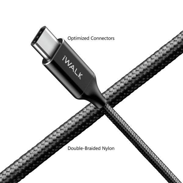iWalk Type C To Type C Data Cable 1.2 Mtr - Black - Tashqila