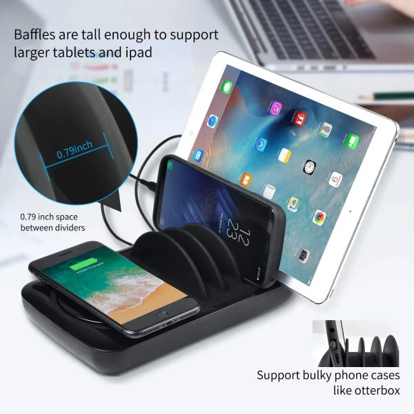 Soopii Wiv6 - 5In1 - 4 Ports Usb and Wireless Charging Station - Black - Tashqila