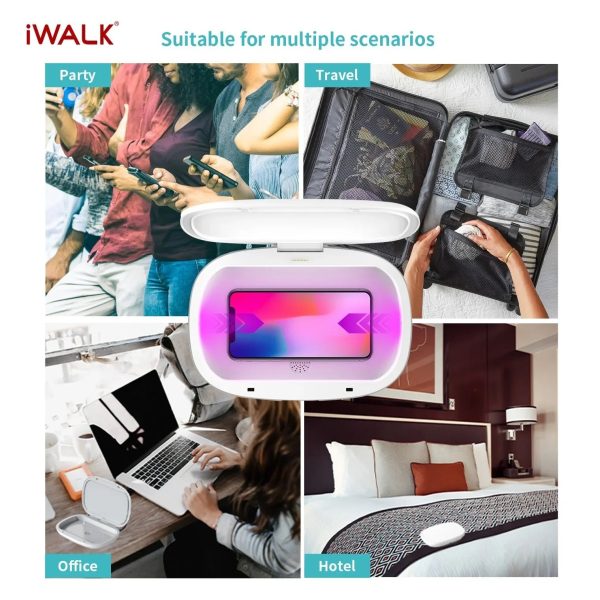 iWalk Capsule Multi-Function Disinfection Box With 10W Wireless Charging - White - Tashqila