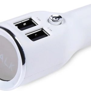 iWalk Dual Usb Car Charger - White - Tashqila