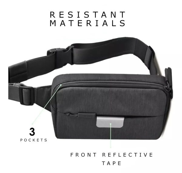 Wiwu Funny Pack Shoulder & Waist Pouch - Gray - Tashqila