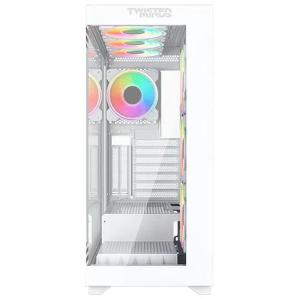 Twisted Minds Quantum Glass Mid Tower Gaming Case - White - Tashqila