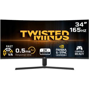 Twisted Minds 34" WQHD, 165HZ, 0.5ms ,VA Curved - Black - Tashqila