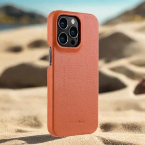 Melkco iPhone 13 Pro Max Premium Leather Cover - Orange - Tashqila