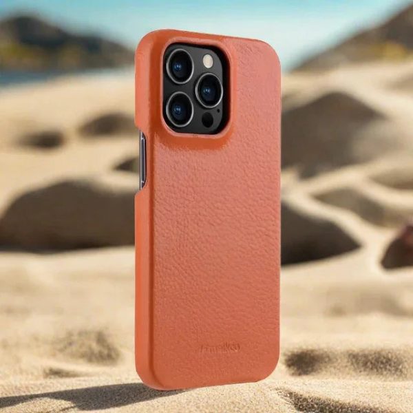 Melkco iPhone 13 Pro Max Premium Leather Cover - Orange - Tashqila