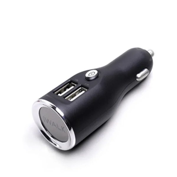 iWalk Dual Usb Car Charger - White - Tashqila
