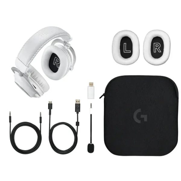 Logitech Pro X 2 Lightspeed Wireless/Bluetooth Gaming Headset - White - Tashqila