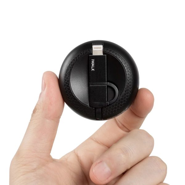 iWalk Retractable 2 In 1 Micro Usb And Lightning Cable - Black - Tashqila
