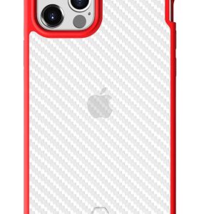 Itskins Hybrid Tek iPhone 12 & 12 Pro Case -Red And Transparent - Tashqila