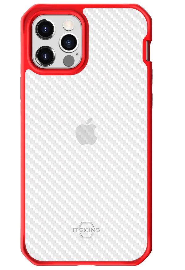 Itskins Hybrid Tek iPhone 12 & 12 Pro Case -Red And Transparent - Tashqila