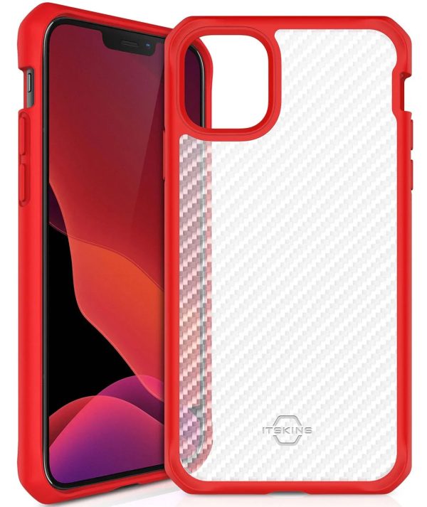 Itskins Hybrid Tek iPhone 12 & 12 Pro Case -Red And Transparent - Tashqila