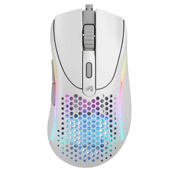 Glorious Model DV2 Wired RGB Gaming Mouse - Matte White - Tashqila