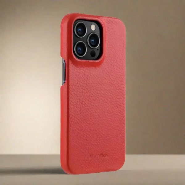 Melkco iPhone 13 Pro Max Premium Leather Cover - Red - Tashqila