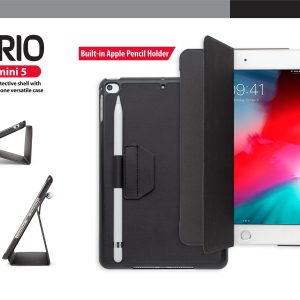 Torrii Torrio Wallet For iPad Mini 5 2019 With Apple Pencil Holder - Black - Tashqila