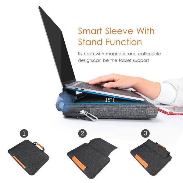 Wiwu Smart Stand Sleeve Hand Bag For Macbook 13" Gray - Tashqila
