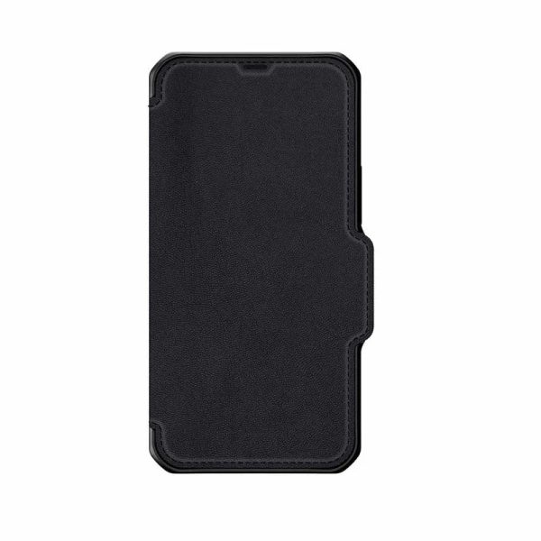 Itskins Hybrid Folio Leather iPhone 12 & 12 Pro Cover - Black With Real Leather - Tashqila