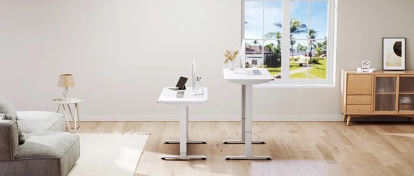King Smith Smart Height Adjustable Table - White - Tashqila