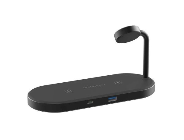 Powerology 4in1 Fast-Wireless Charging Dock - Black - Tashqila