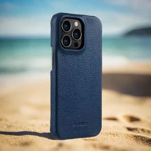 Melkco iPhone 13 Pro Premium Leather Cover - Dark Blue - Tashqila