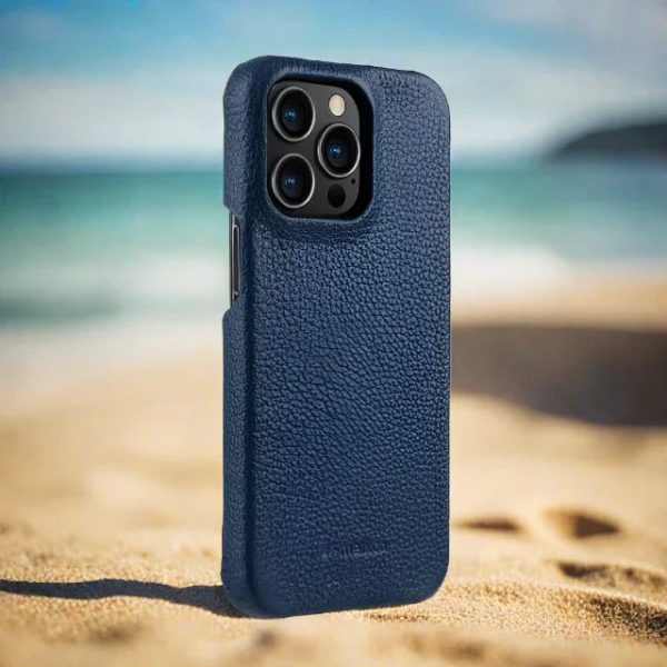 Melkco iPhone 13 Pro Premium Leather Cover - Dark Blue - Tashqila