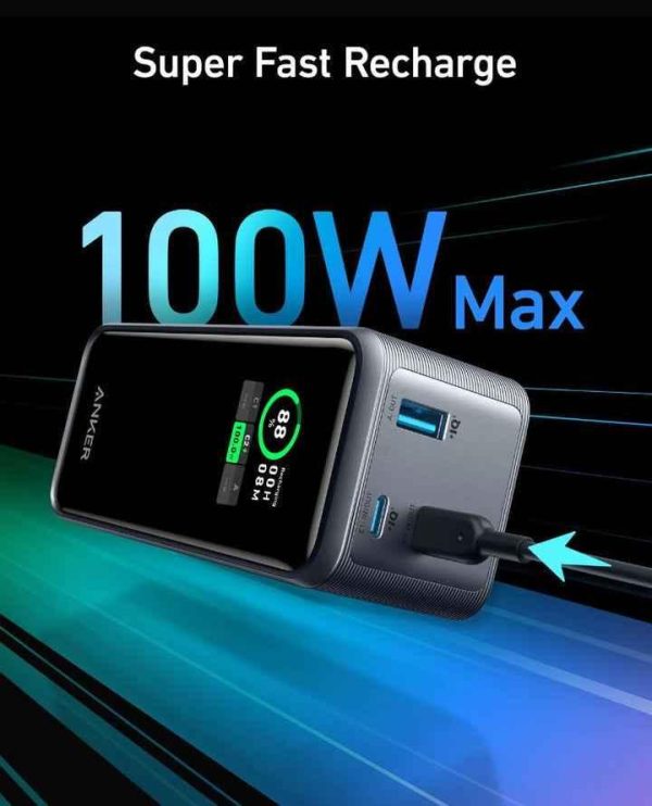 Anker 200W Prime 20,000Mah Power Bank With Smart Display