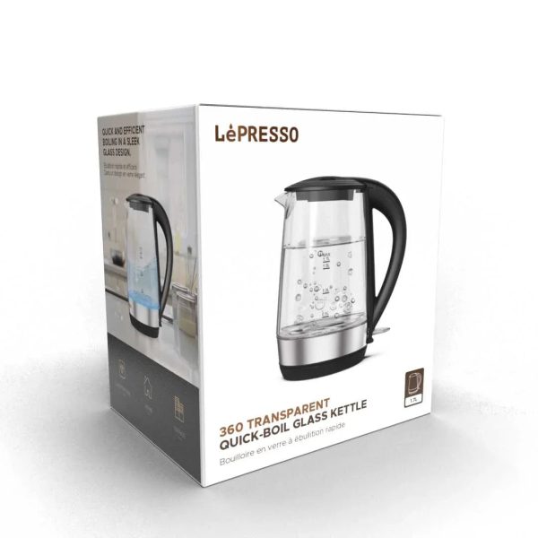 LePresso 360 Transparent Quick-Boil Glass Kettle - Tashqila