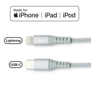 Torrii Kevable Type-C To Lightning Cable 1m - Silver - Tashqila