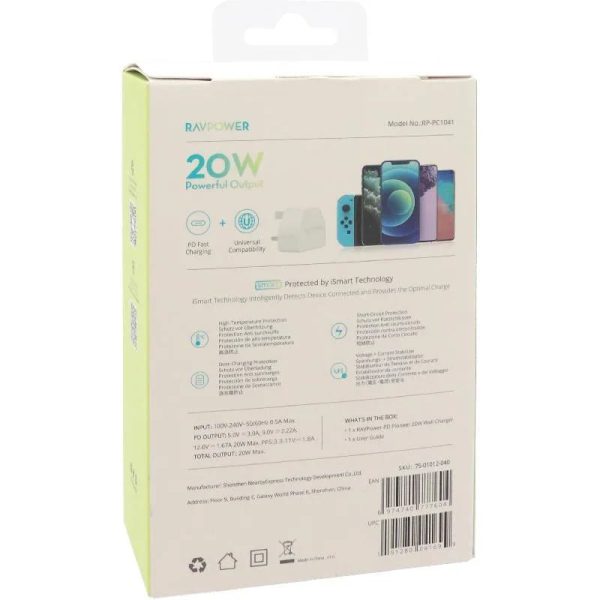 RAVPower PD 20W Charger - White - Tashqila