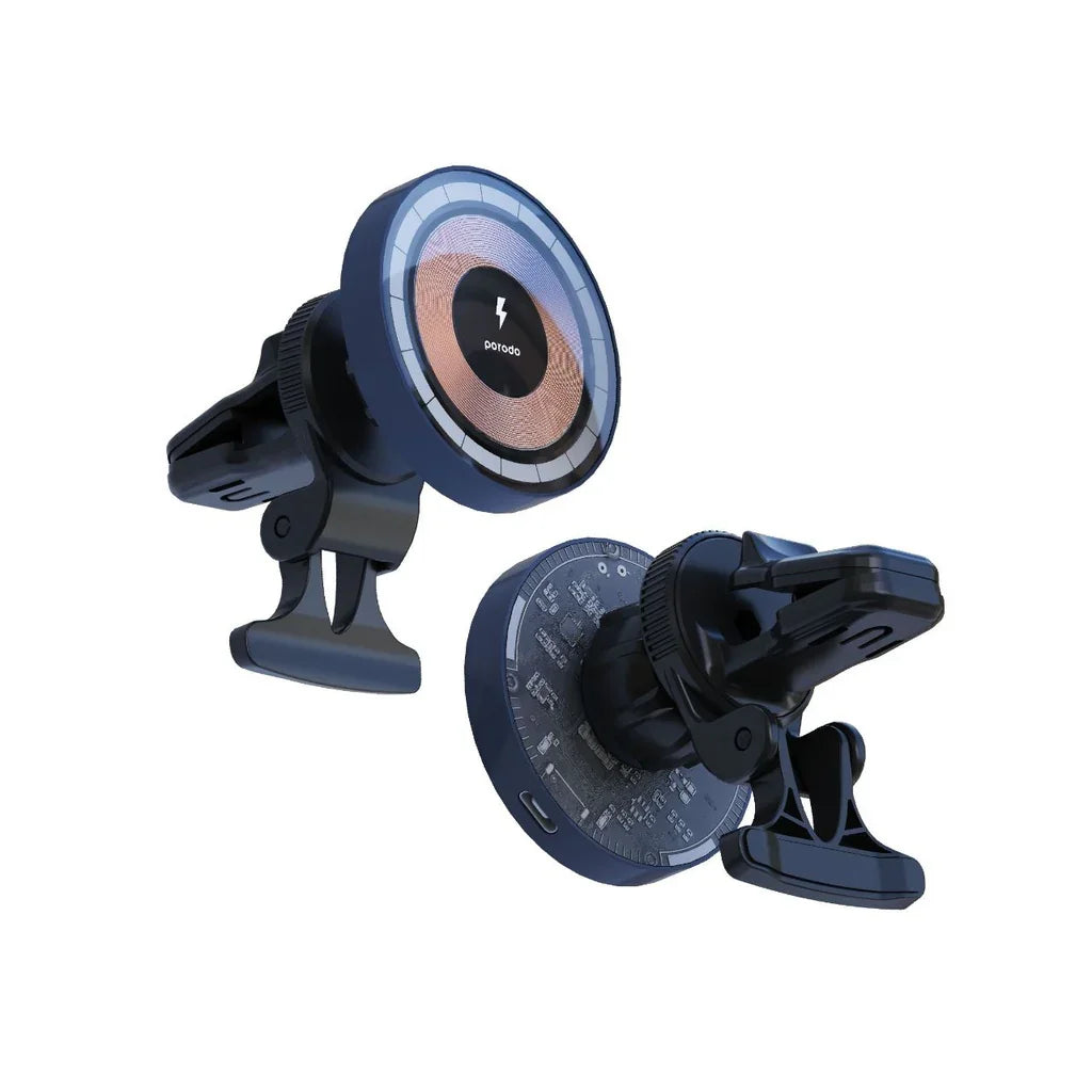 Porodo Lucid MagSafe Car Mount Car Charger/Type-C Cable Included - Tashqila