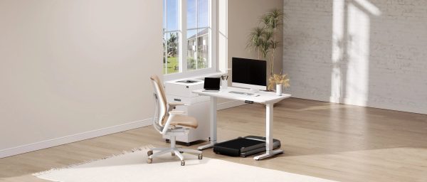 King Smith Smart Height Adjustable Table - White - Tashqila