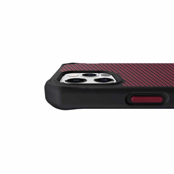 Itskins Hybrid Carbon iPhone 12 & 12 Pro Case - Red Carbon And Red - Tashqila