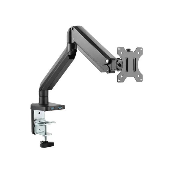 Twisted Minds Single Monitor Aluminum Slim Mechanical Spring Monitor Arm with USB Ports (Fit Screen Size 17""-27"") (Supports Curve Screen) - Tashqila