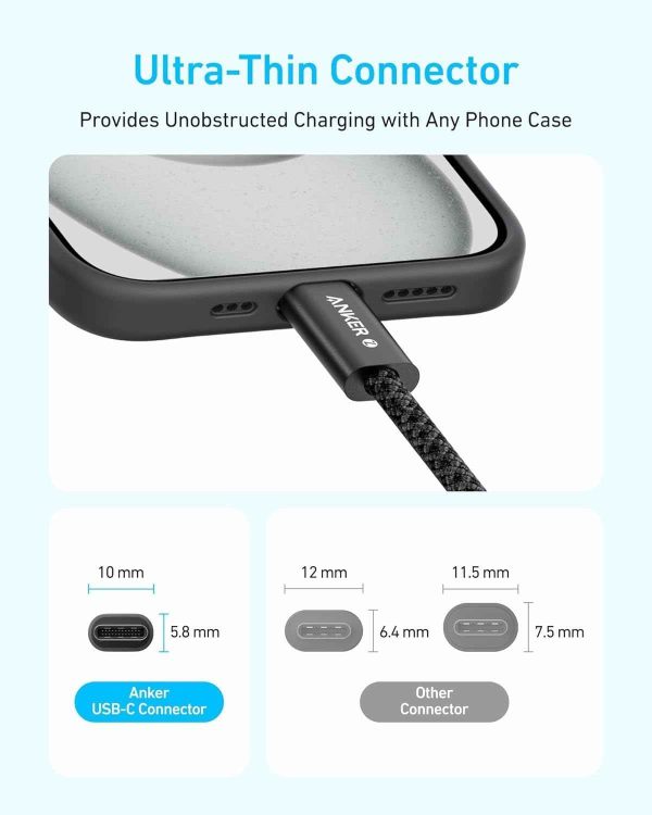 Anker Zolo 240W Usb-C To Usb-C Cable Braided (0.9M/3Ft) - Black