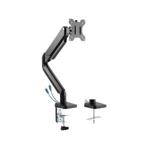 Twisted Minds Single Monitor Aluminum Slim Mechanical Spring Monitor Arm with USB Ports (Fit Screen Size 17""-27"") (Supports Curve Screen) - Tashqila