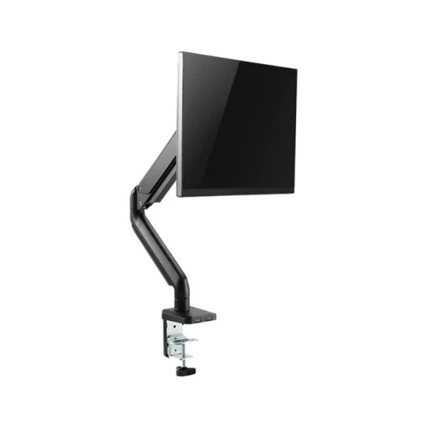 Twisted Minds Single Monitor Aluminum Slim Mechanical Spring Monitor Arm with USB Ports (Fit Screen Size 17""-27"") (Supports Curve Screen) - Tashqila