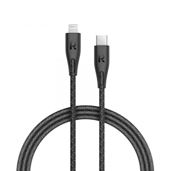 Ravpower Type-C To Lightning Cable 2M Nylon - Black - Tashqila