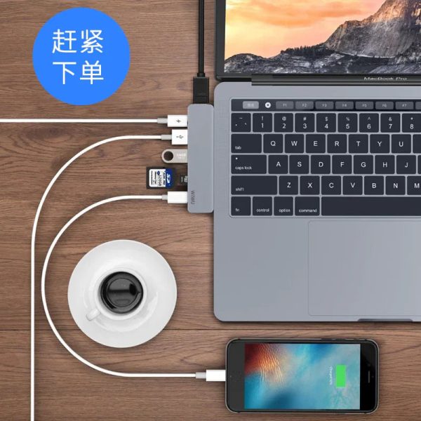 Wiwu Usb Type-C 7 In 1 Hub Aluminum Case For Macbook-T8 - Tashqila