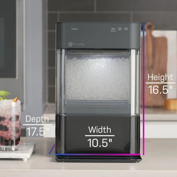 General Electric GE Ice Maker with Side Tank Black - Tashqila