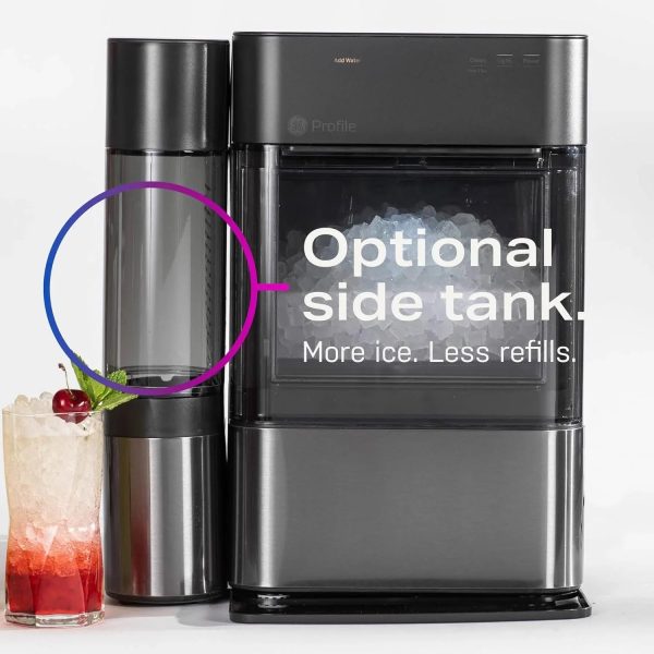 General Electric GE Ice Maker with Side Tank Black - Tashqila
