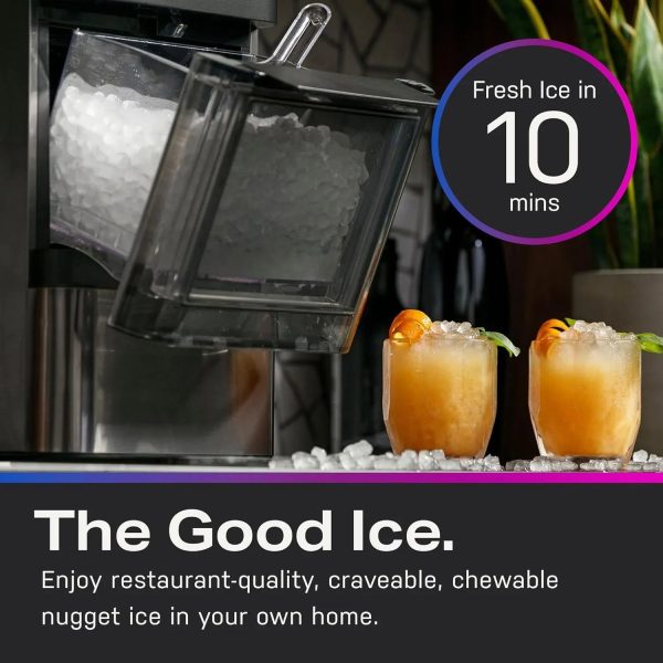 General Electric GE Ice Maker with Side Tank Black - Tashqila